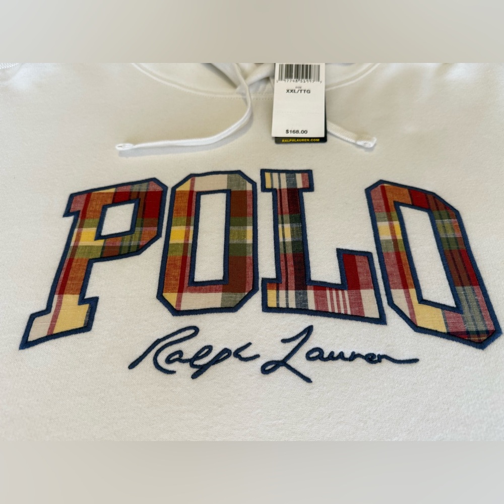 NWT Polo Ralph Lauren Plaid Logo Hoodie XXL Tall